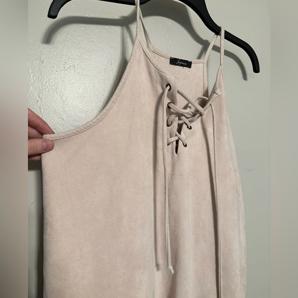 Suede lace up tank - Picture 3 of 5